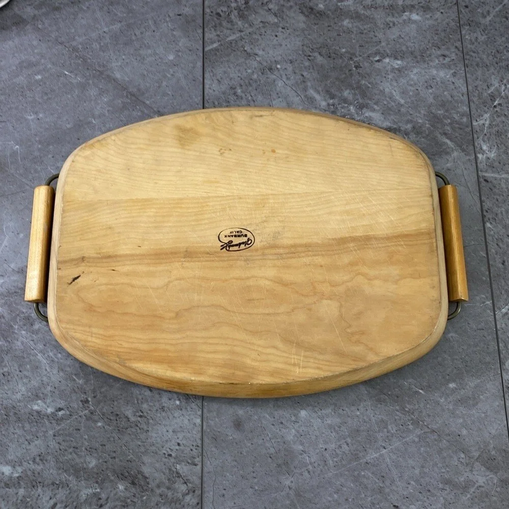 Vintage Gladmark Cutting Board Wooden‎ Handles MCM Meat Carving Charcuterie USA